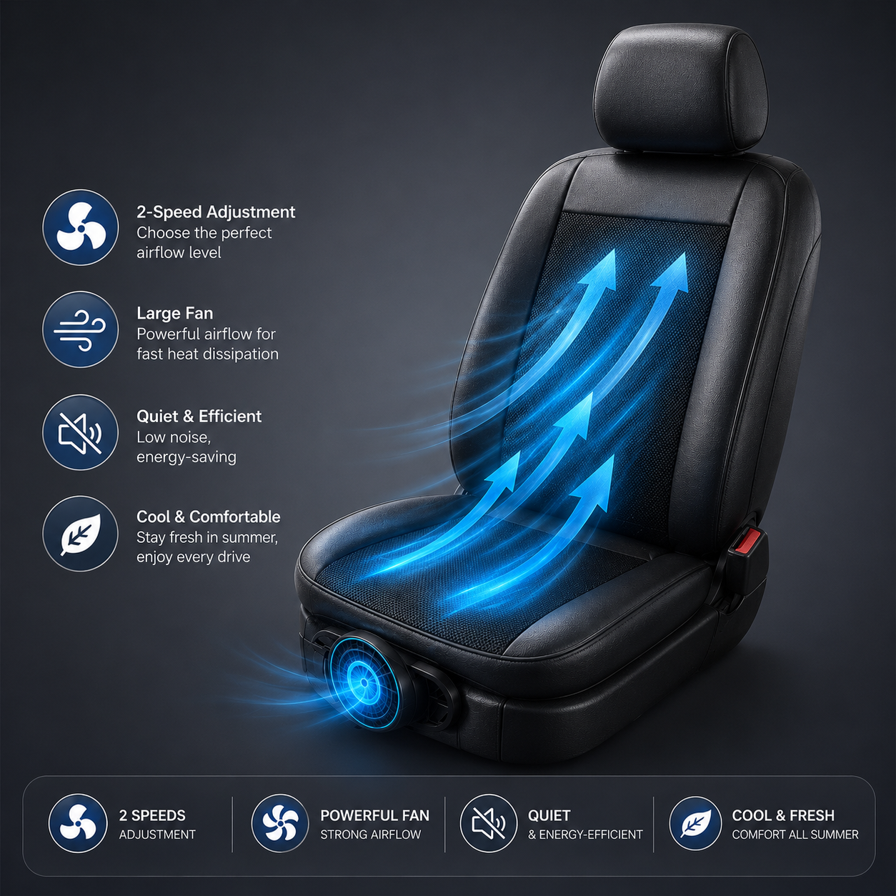 3D Car Cooling Seat Cushion