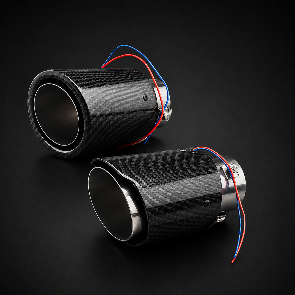 LED Exhaust Muffler Tip with Red/Blue Light – Universal Sport Tailpipe