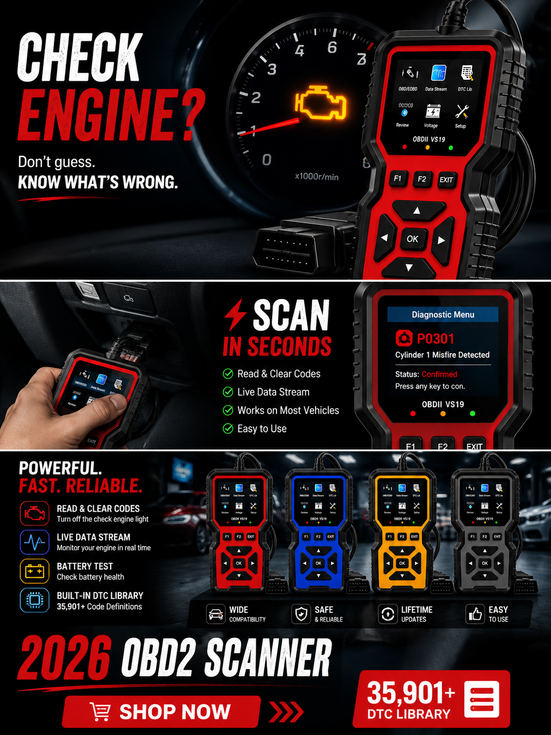 2026 V519 Pro OBD2 Scanner – Professional Car Diagnostic Tool