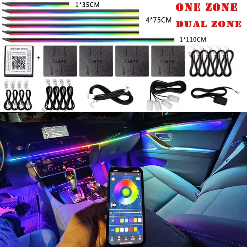 64 Color Car LED Interior Light Kit