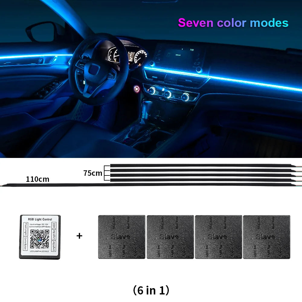 64 Color Car LED Interior Light Kit