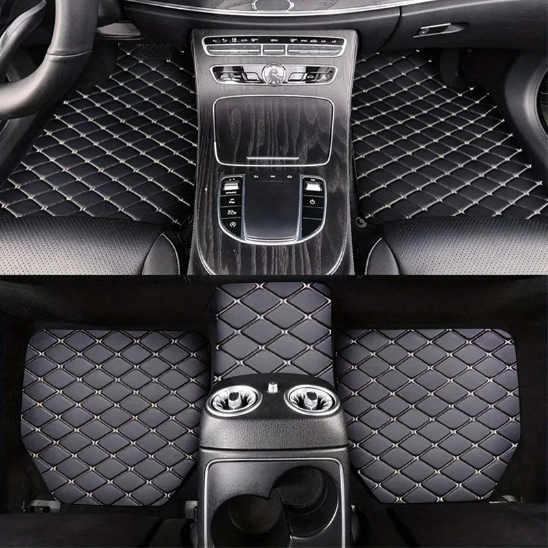 Universal 5 Piece Leather Car Floor Mats Waterproof