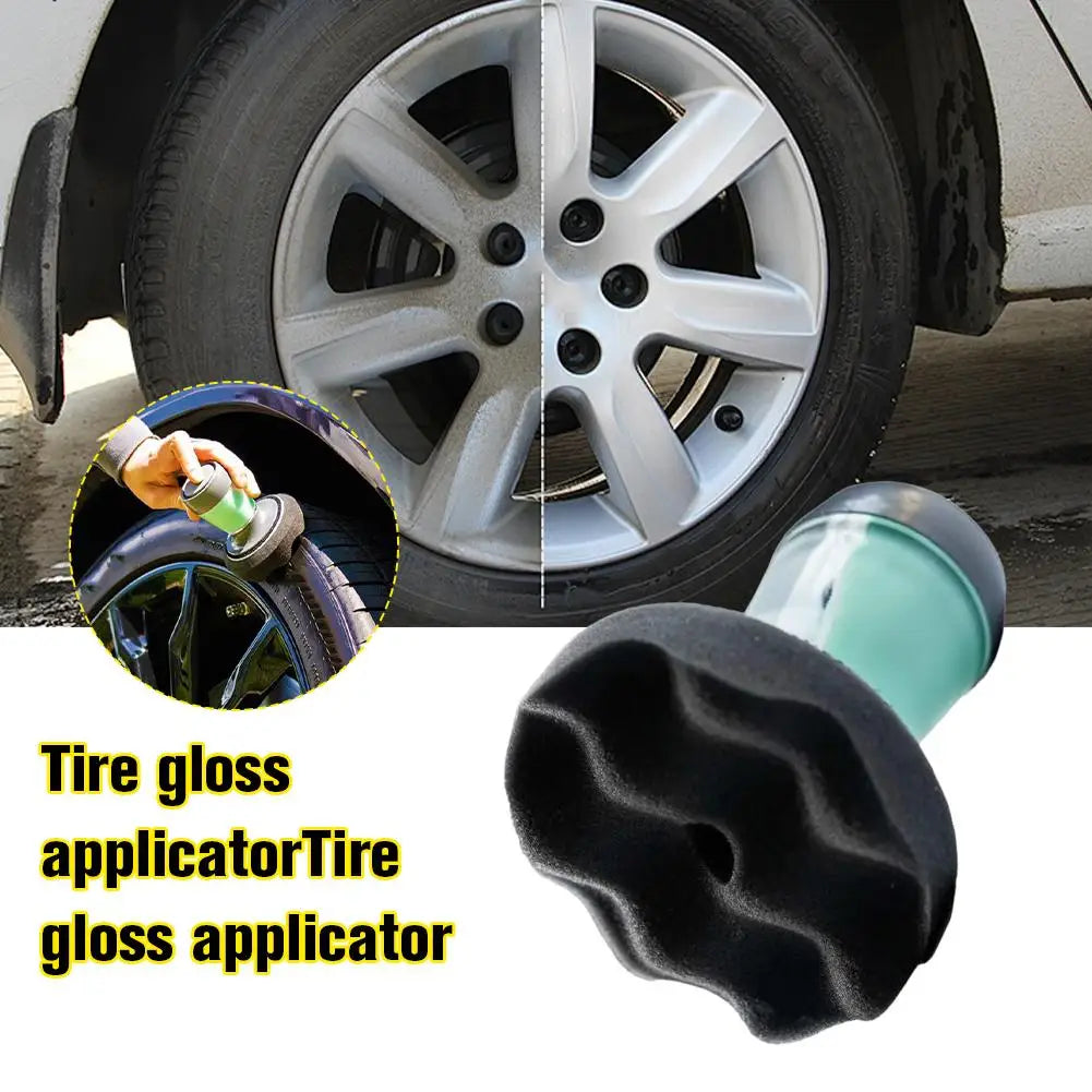 All-in-One Tire Shine Applicator Wax Dispensing Sponge Set for Plastic Tire Dashboard Dressing by Lucullan