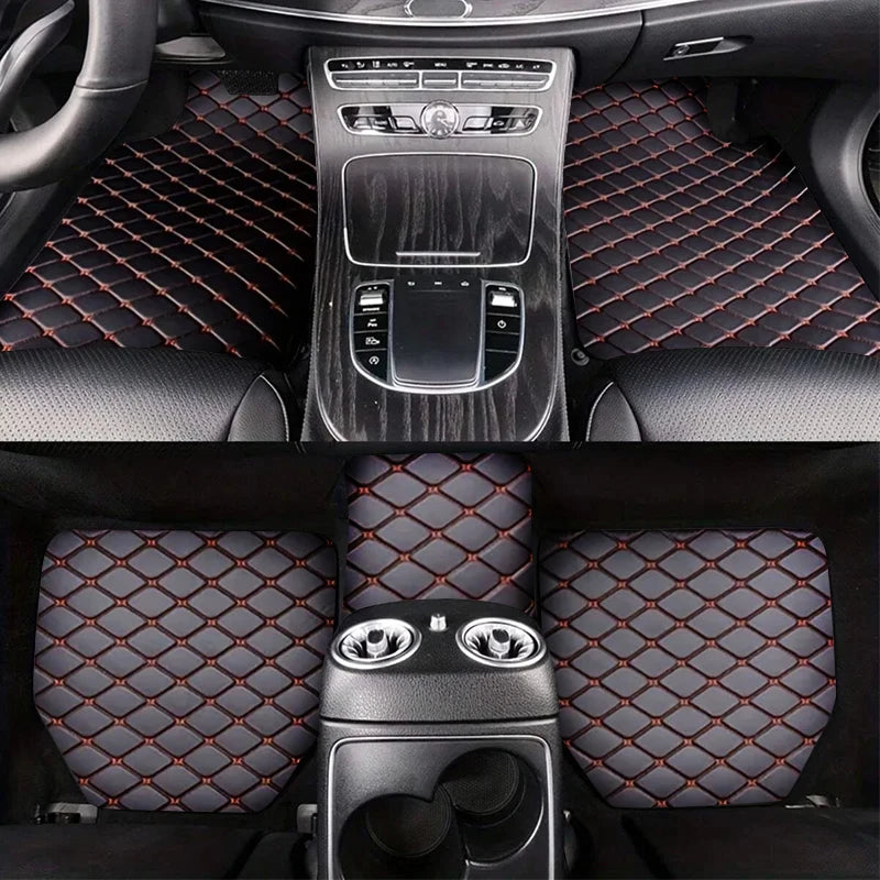 Universal 5 Piece Leather Car Floor Mats Waterproof