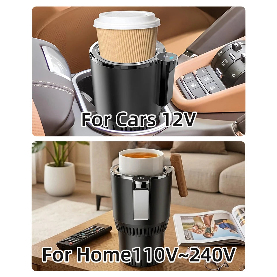 Portable Car 2-in-1 Hot & Cold Cup Holder,Smart Temperature Control,Fast Cooling & Heating Beverage Warmer Cooler Car Cup Holder