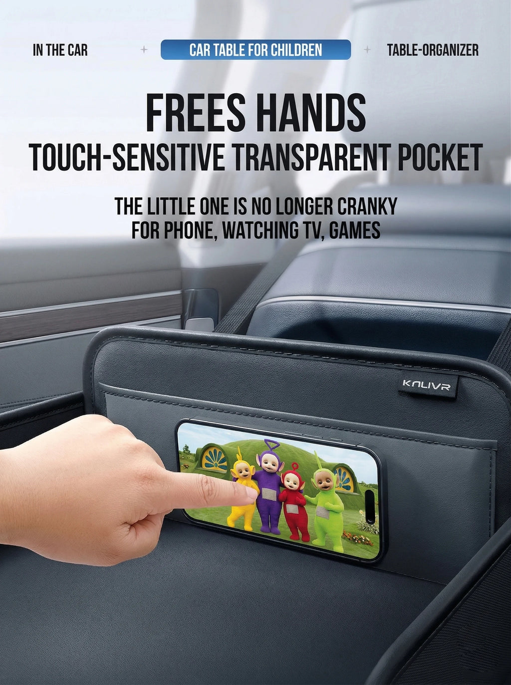 Child Car Dining Drawing Table Leather Universa Safety Seat Tray Backseat Children Table Tool Toys Phone Storage Pocket Lap Desk