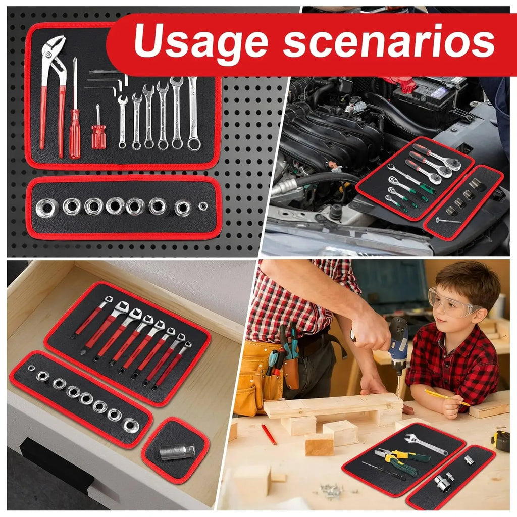 Magnetic Tool Pad Flexible Storage Mat Workshop Auto Repair Tool Holder Nut Screw Driver Wrench Quick Organize Suction Board