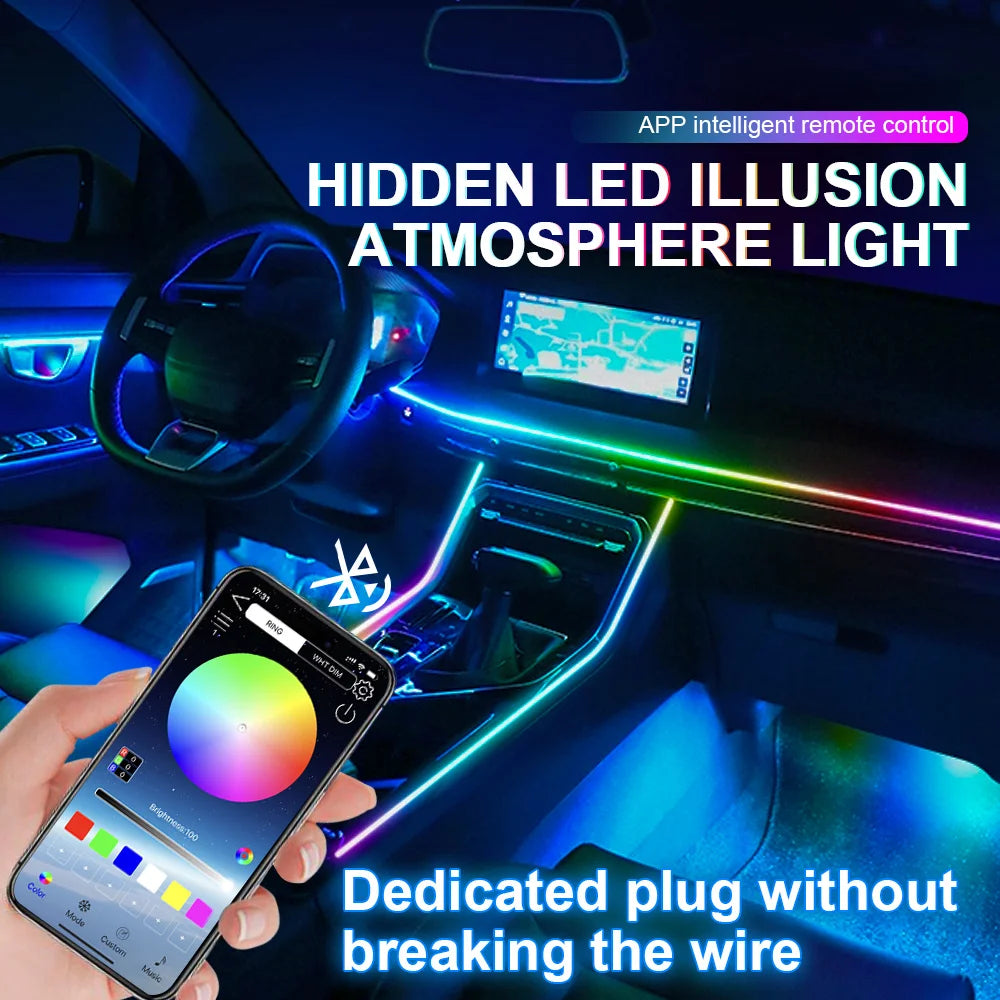 64 Color Car LED Interior Light Kit