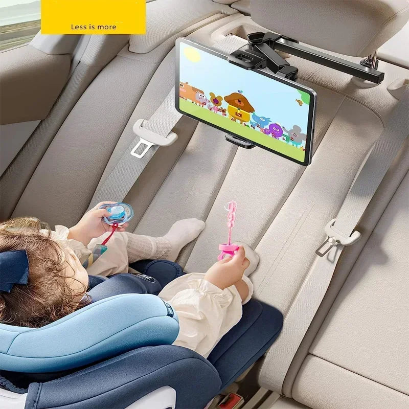 Car Tablet Holder Headrest iPad Mount Auto Telescopic Backseat Tablet Stand Cradle Clip Universal Seat Back Cell Phone Bracket