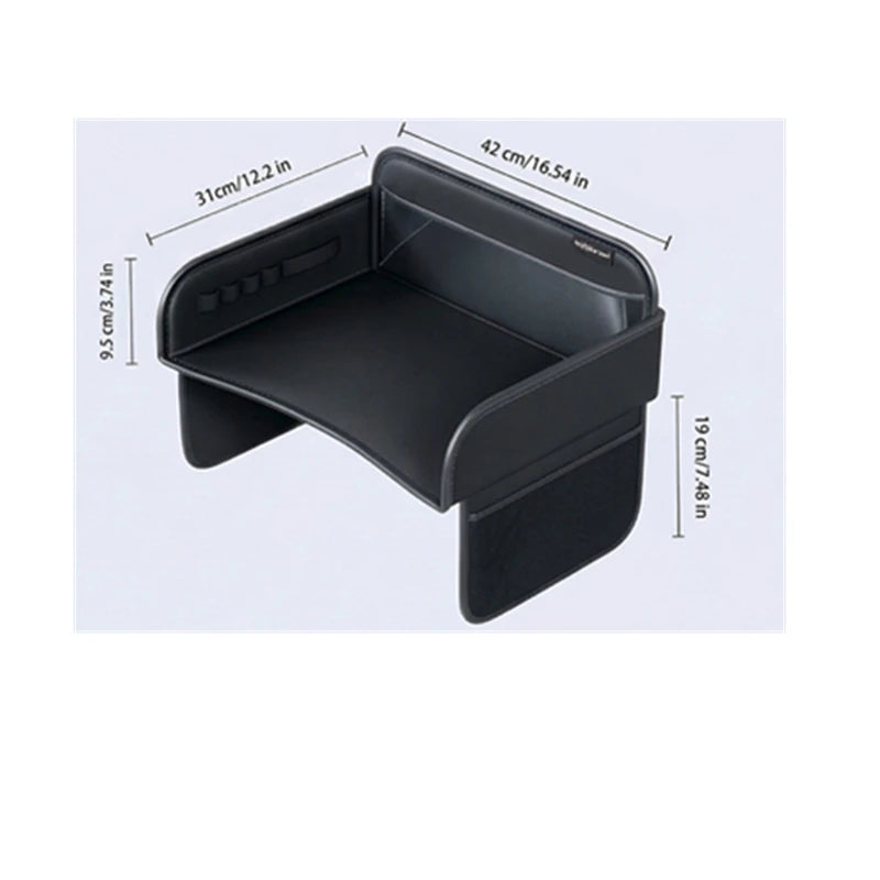 Child Car Dining Drawing Table Leather Universa Safety Seat Tray Backseat Children Table Tool Toys Phone Storage Pocket Lap Desk