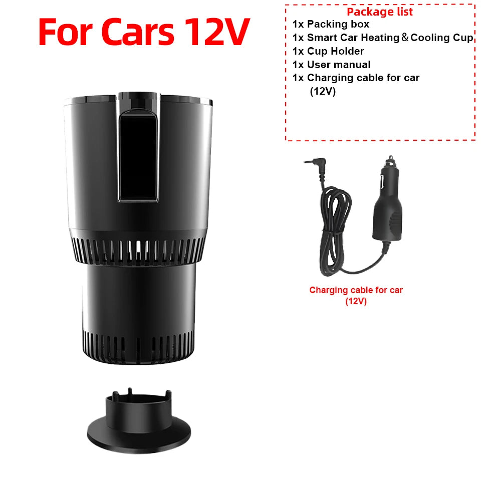 Portable Car 2-in-1 Hot & Cold Cup Holder,Smart Temperature Control,Fast Cooling & Heating Beverage Warmer Cooler Car Cup Holder