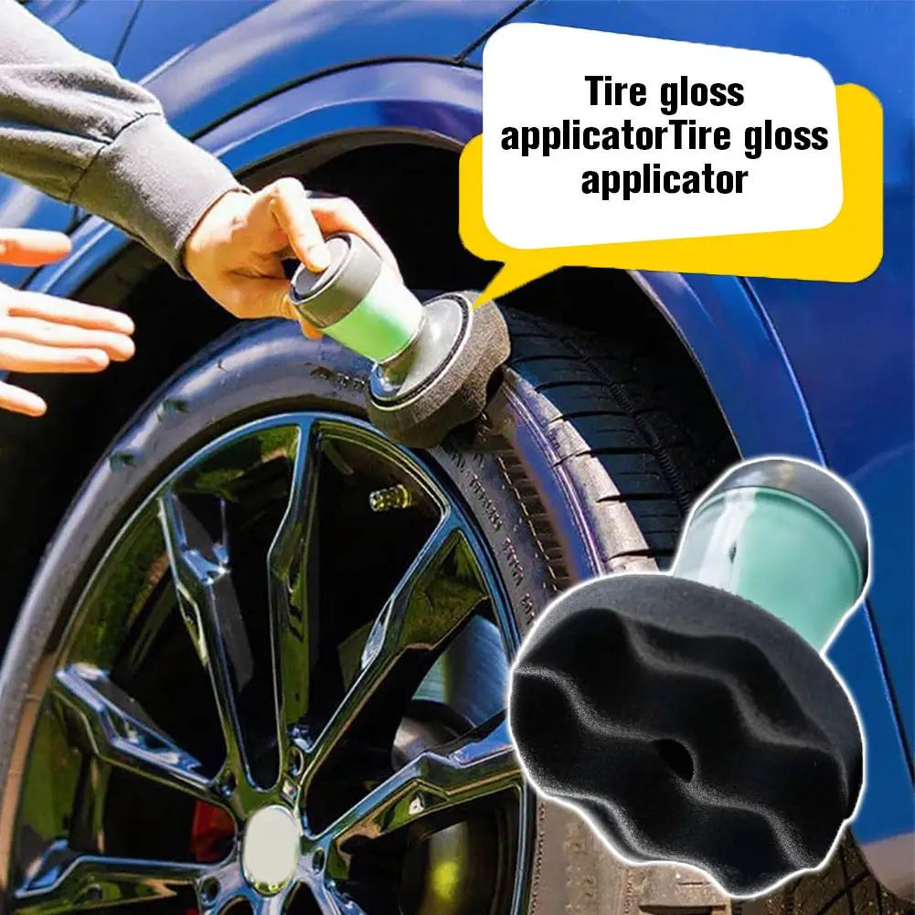 All-in-One Tire Shine Applicator Wax Dispensing Sponge Set for Plastic Tire Dashboard Dressing by Lucullan