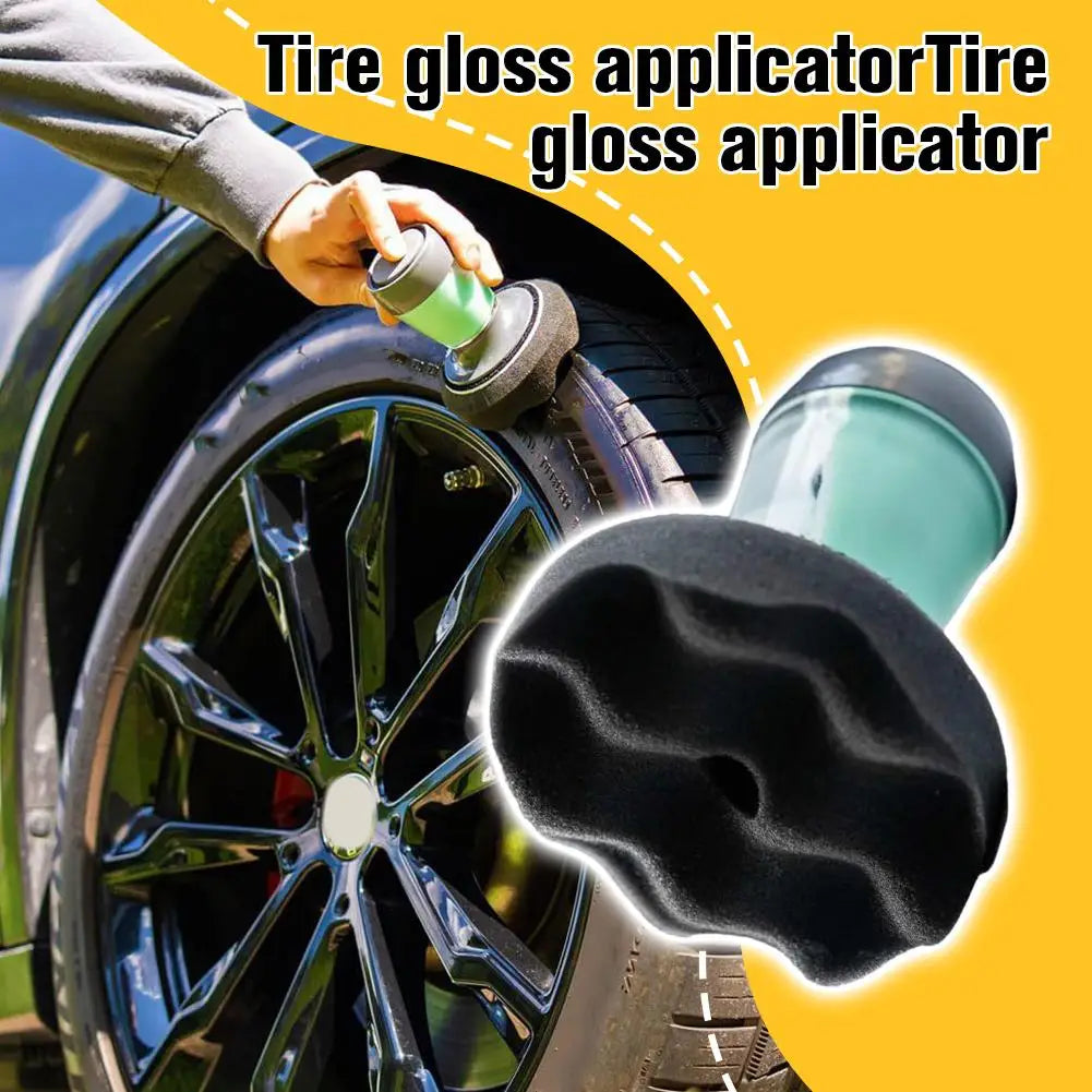 All-in-One Tire Shine Applicator Wax Dispensing Sponge Set for Plastic Tire Dashboard Dressing by Lucullan