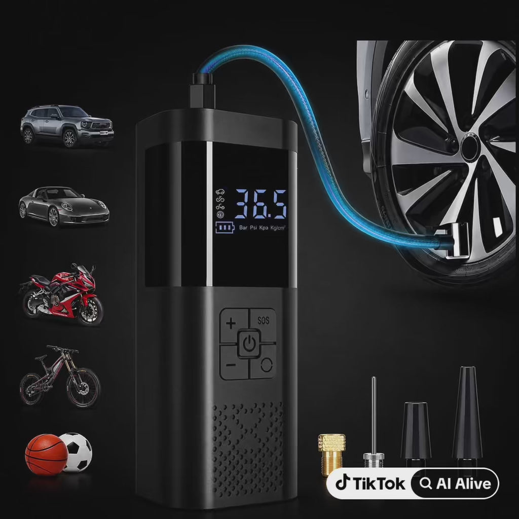 150PSI Cordless Tire Inflator – 3X Faster Portable Air Compressor